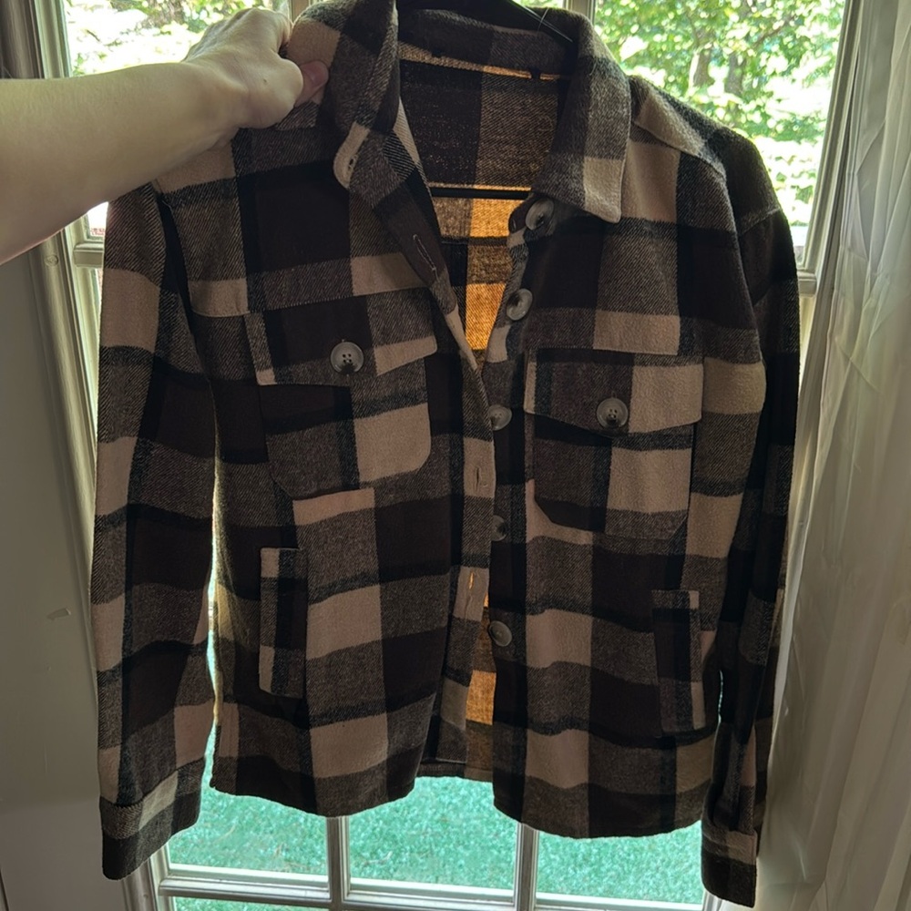 Plaid Button-Up Jacket
